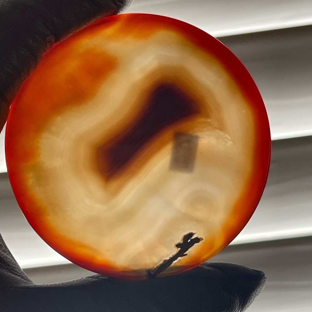 Agate Art Piece - Carnelian Hand carved coaster/display piece